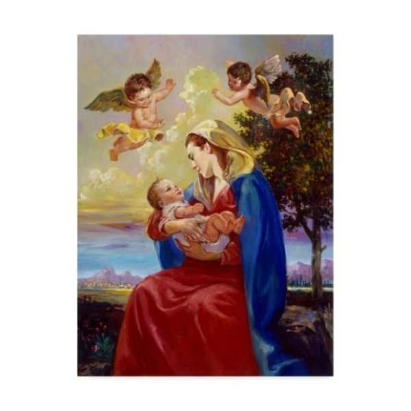 Hal Frenck 'Mother And Child In Red' Canvas Art, 35x47, Trademark Fine Art, Mfr#: ALI35612-C3547GG